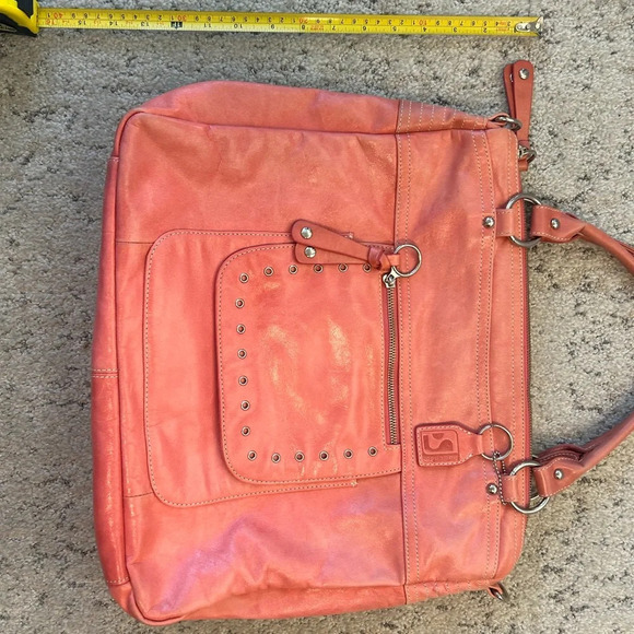 NOT FOR SALE sorry can’t delete :( Soprano leather large coral pink purse in gr - Picture 11 of 13